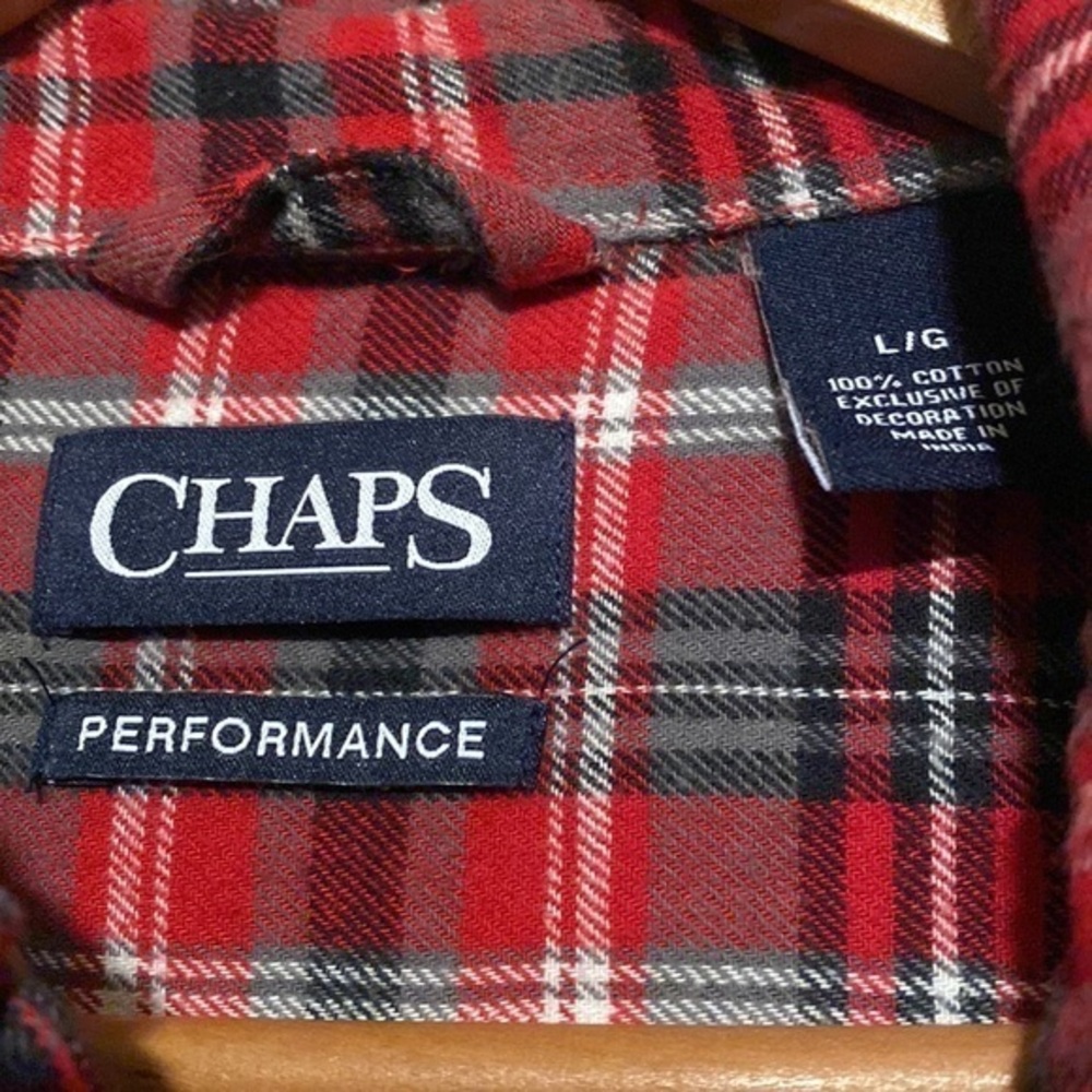 Chaps Performance Flannel Plaid Button Down Shirt - image 3
